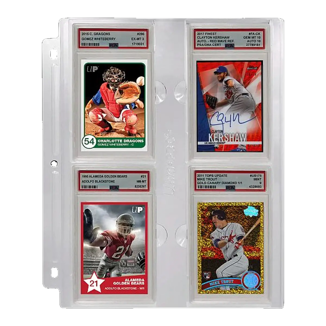 Ultra Pro: PSA 4-Pocket Page - Mappelomme til PSA-kort Kortspil – tilbehør Ultra Pro