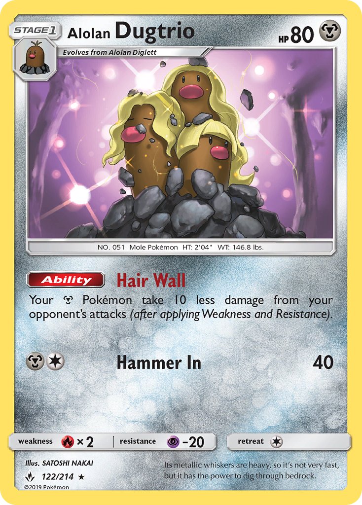 Alolan Dugtrio - Unbroken Bonds (Rare) [UNB-122] English / Near Mint / Normal