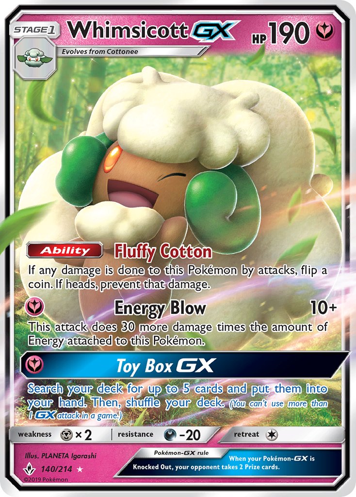 Whimsicott GX - Unbroken Bonds (Ultra Rare) [UNB-140] English / Near Mint / Normal