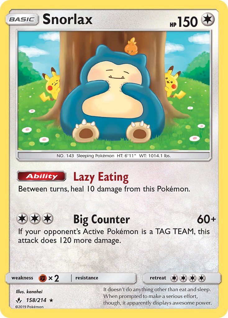 Snorlax - Unbroken Bonds (Holo Rare) [UNB-158] English / Near Mint / Normal