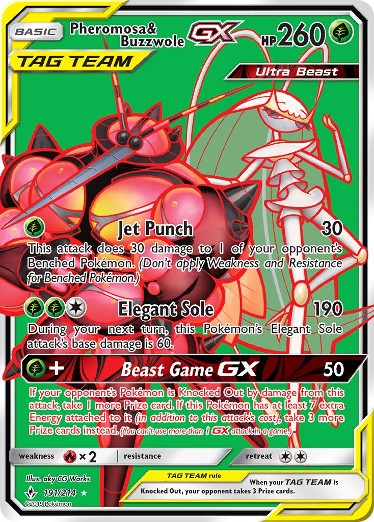 Pheromosa & Buzzwole GX - Unbroken Bonds (Ultra Rare) [UNB-191] English / Near Mint / Normal