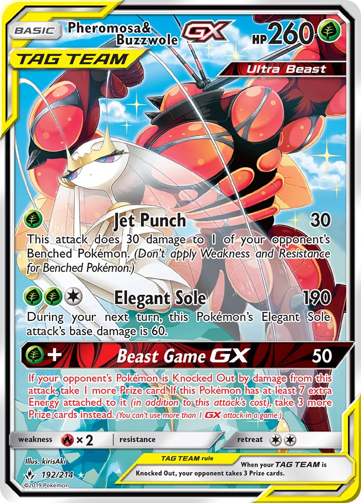 Pheromosa & Buzzwole GX - Unbroken Bonds (Ultra Rare) [UNB-192] English / Near Mint / Normal