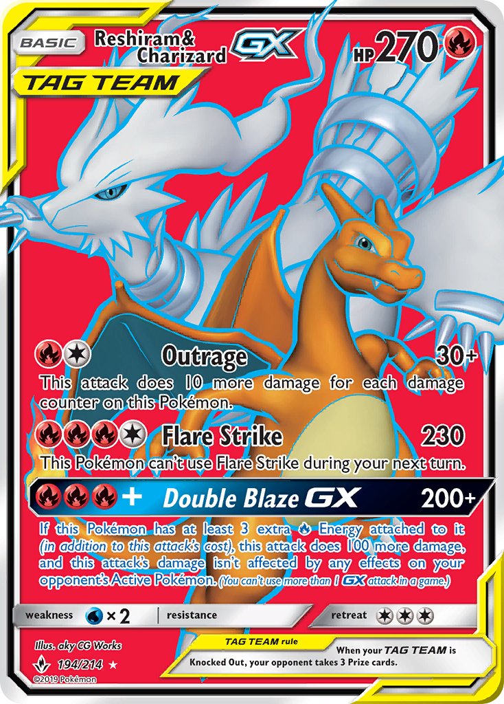 Reshiram & Charizard GX - Unbroken Bonds (Ultra Rare) [UNB-194] English / Near Mint / Normal