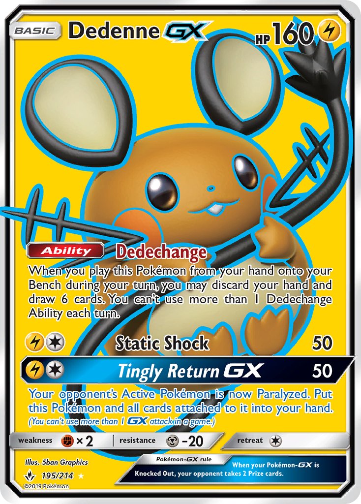 Dedenne GX - Unbroken Bonds (Ultra Rare) [UNB-195] English / Near Mint / Normal