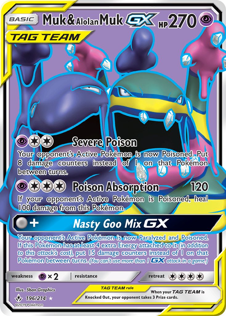Muk & Alolan Muk GX - Unbroken Bonds (Ultra Rare) [UNB-196] English / Near Mint / Normal