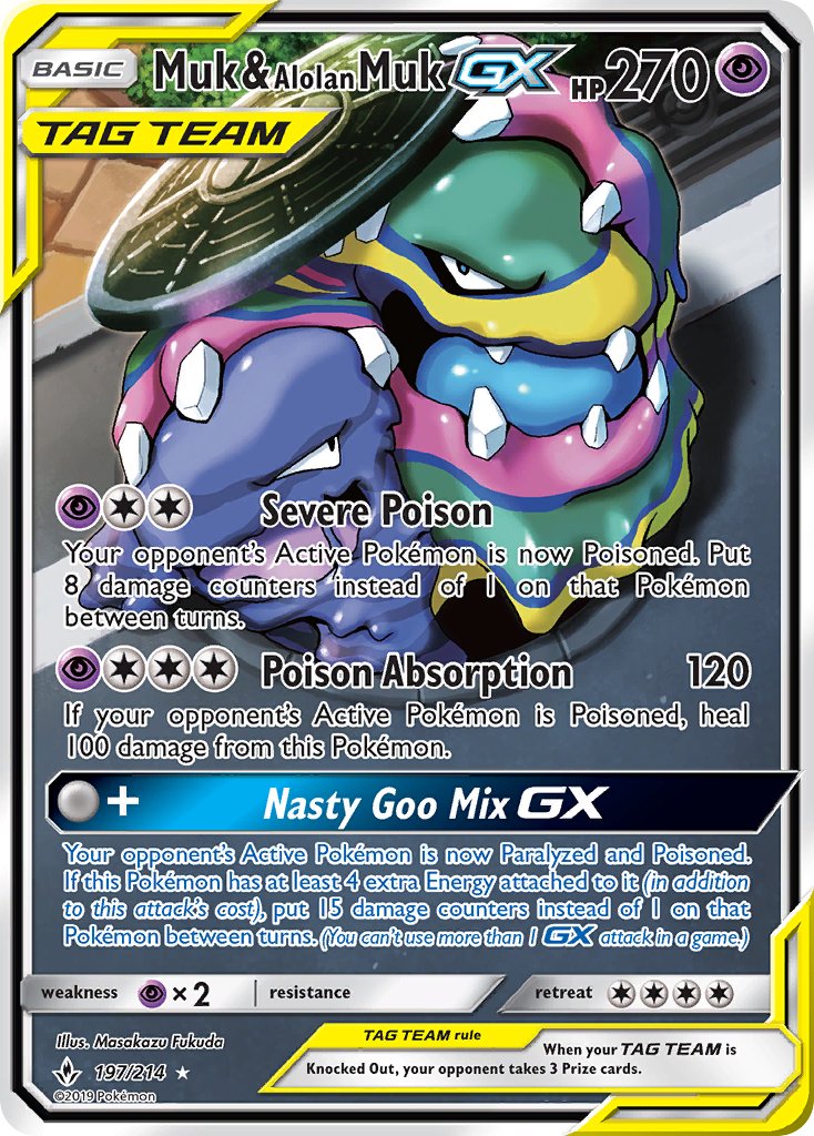 Muk & Alolan Muk GX - Unbroken Bonds (Ultra Rare) [UNB-197] English / Near Mint / Normal