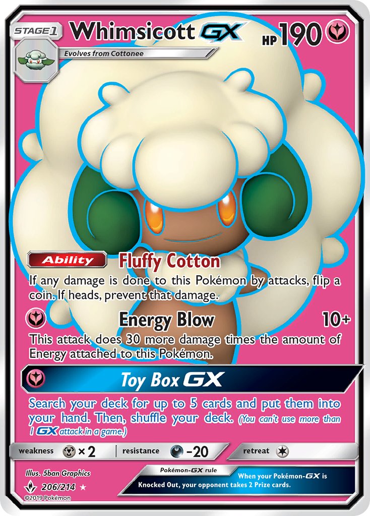 Whimsicott GX - Unbroken Bonds (Ultra Rare) [UNB-206] English / Near Mint / Normal