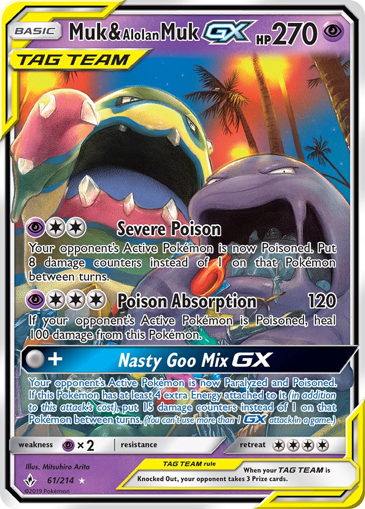 Muk & Alolan Muk GX - Unbroken Bonds (Ultra Rare) [UNB-61] English / Near Mint / Normal