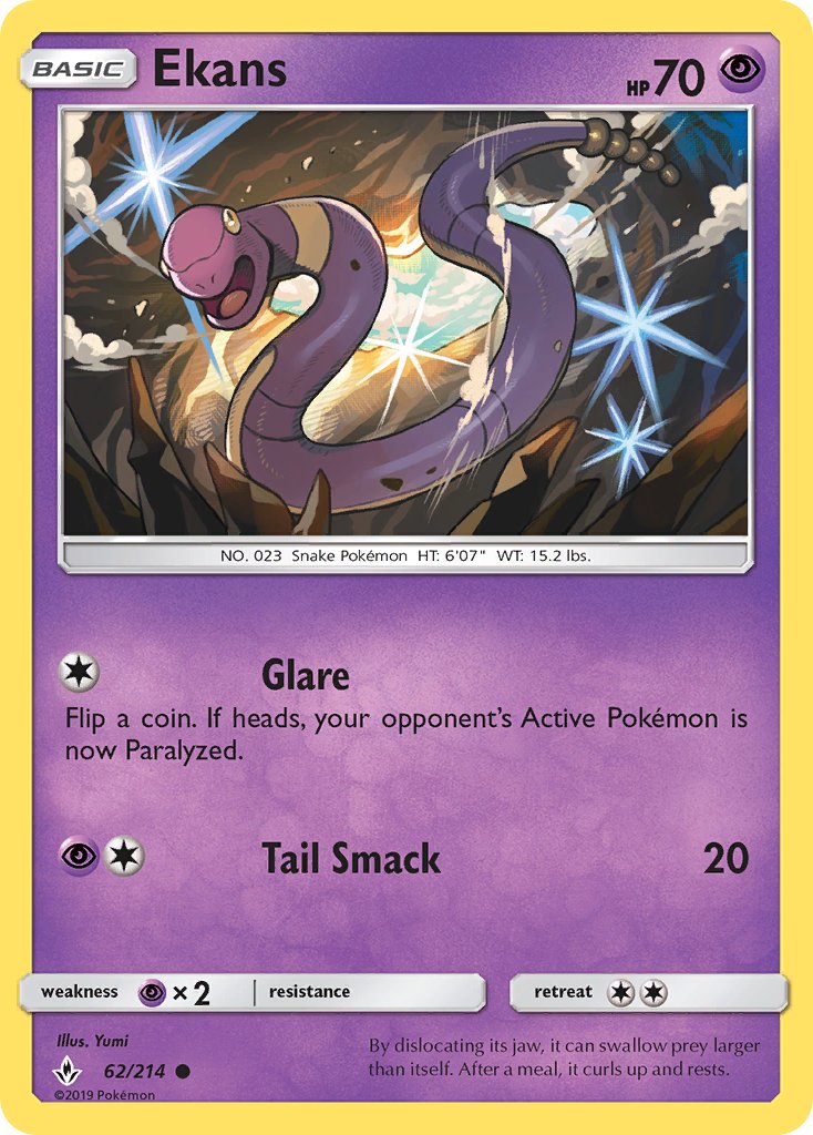 Ekans - Unbroken Bonds (Common) [UNB-62] English / Near Mint / Normal