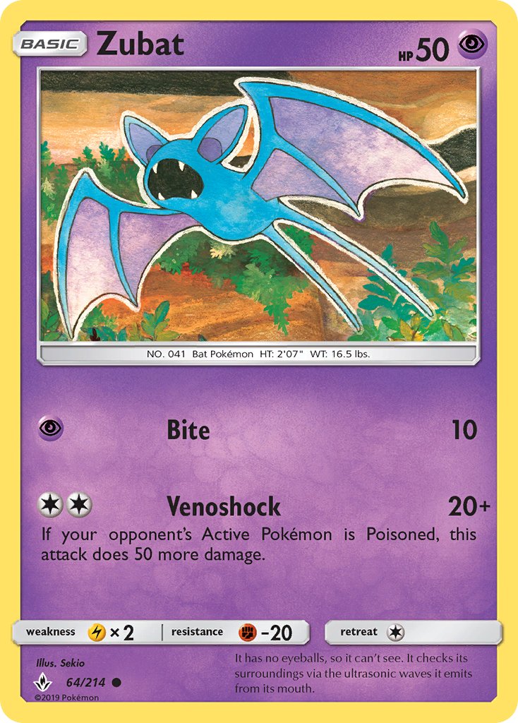 Zubat - Unbroken Bonds (Common) [UNB-64] English / Near Mint / Normal