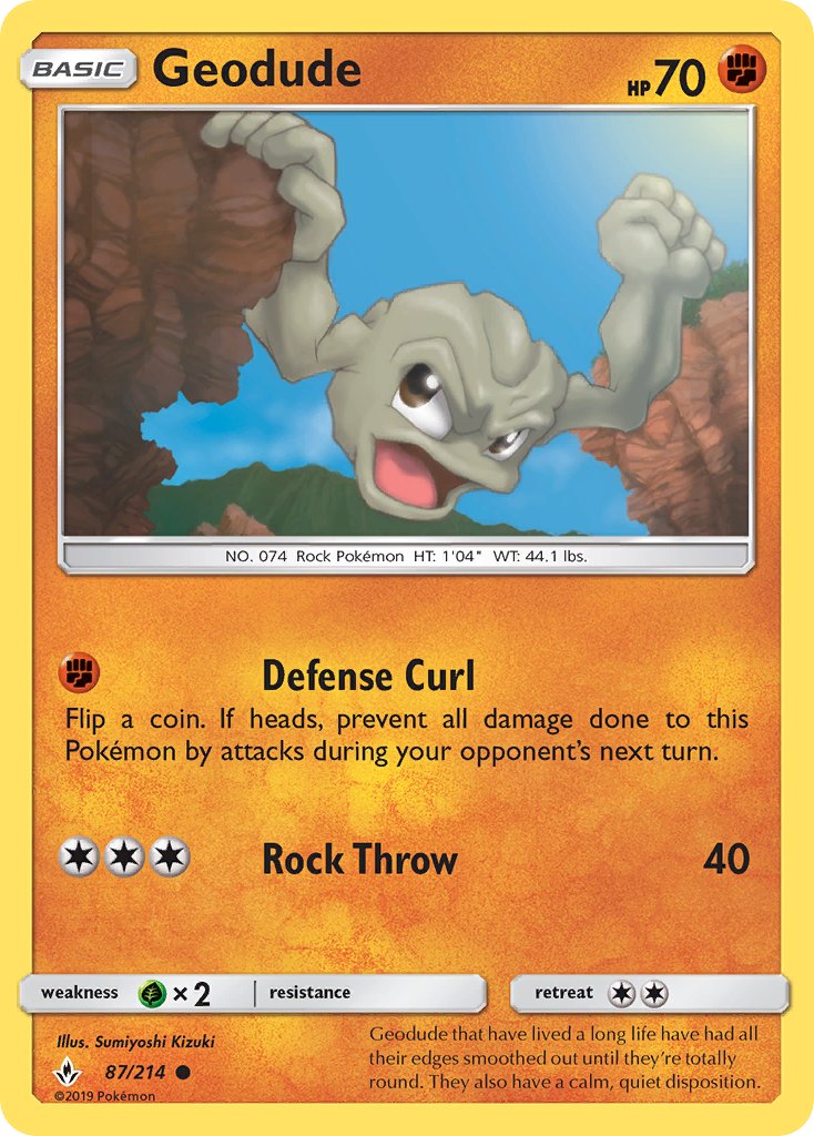 Geodude - Unbroken Bonds (Common) [UNB-87] English / Near Mint / Normal