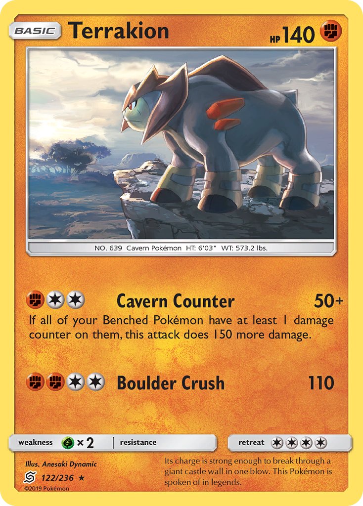 Terrakion - Unified Minds (Holo Rare) [UNM-122] English / Near Mint / Normal