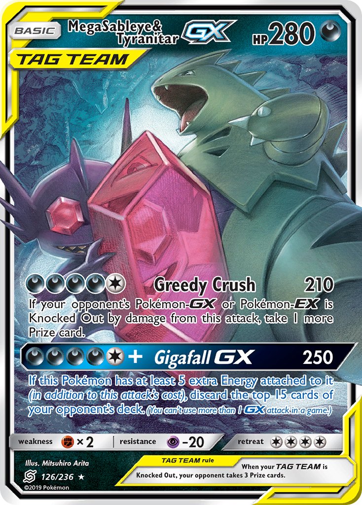 Mega Sableye & Tyranitar GX - Unified Minds (Ultra Rare) [UNM-126] English / Near Mint / Normal