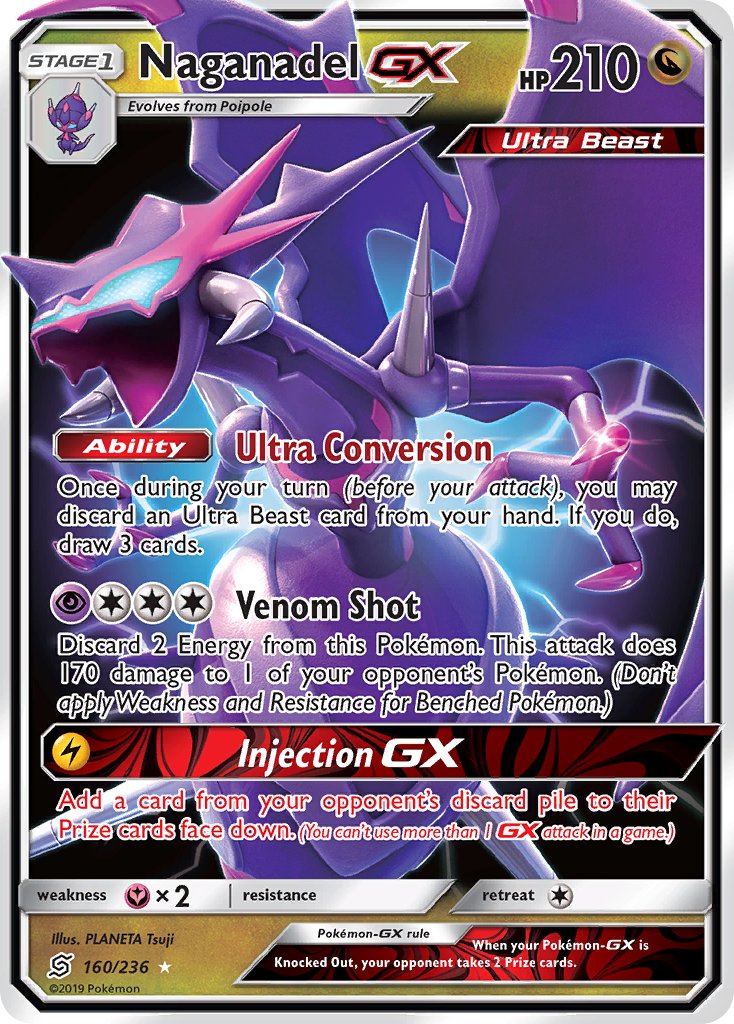 Naganadel GX⁣ - Unified Minds⁣ (Ultra Rare)⁣ [160] English / Near Mint / Normal