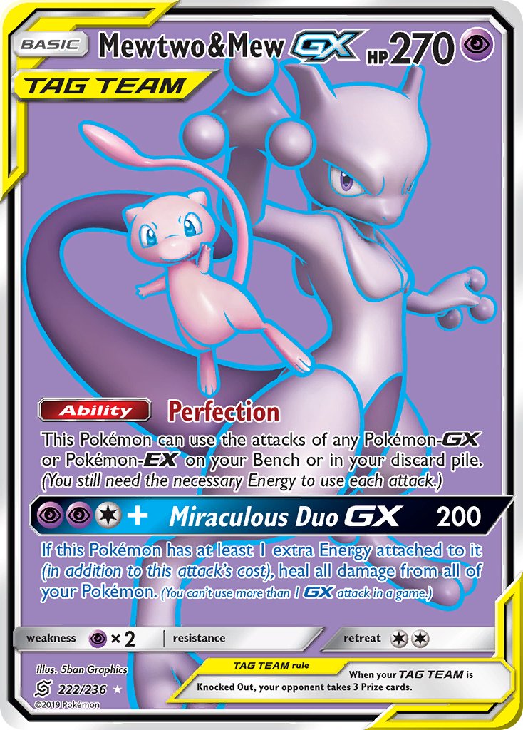 Mewtwo & Mew GX - Unified Minds (Ultra Rare) [UNM-222] English / Near Mint / Normal