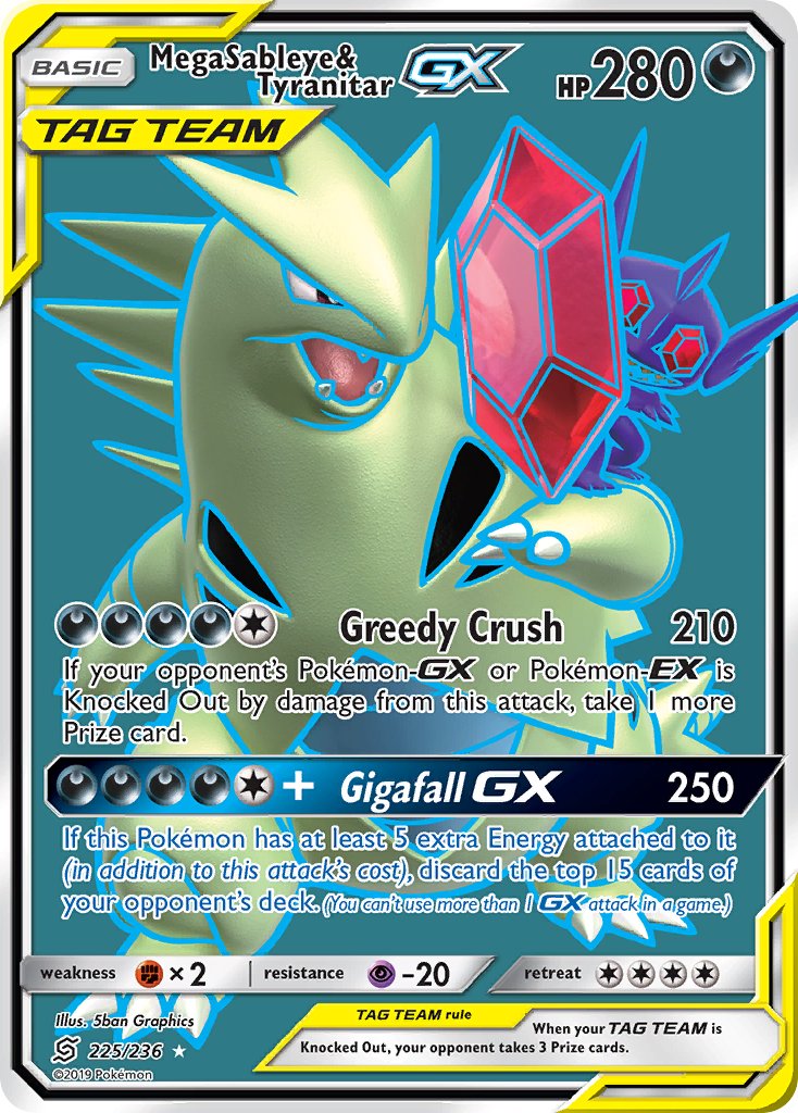 Mega Sableye & Tyranitar GX - Unified Minds (Ultra Rare) [UNM-225] English / Near Mint / Normal