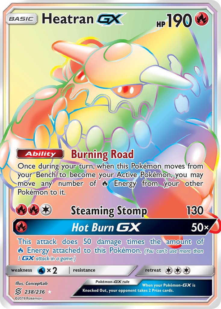 Heatran GX - Unified Minds (Secret Rare) [UNM-238] English / Near Mint / Normal