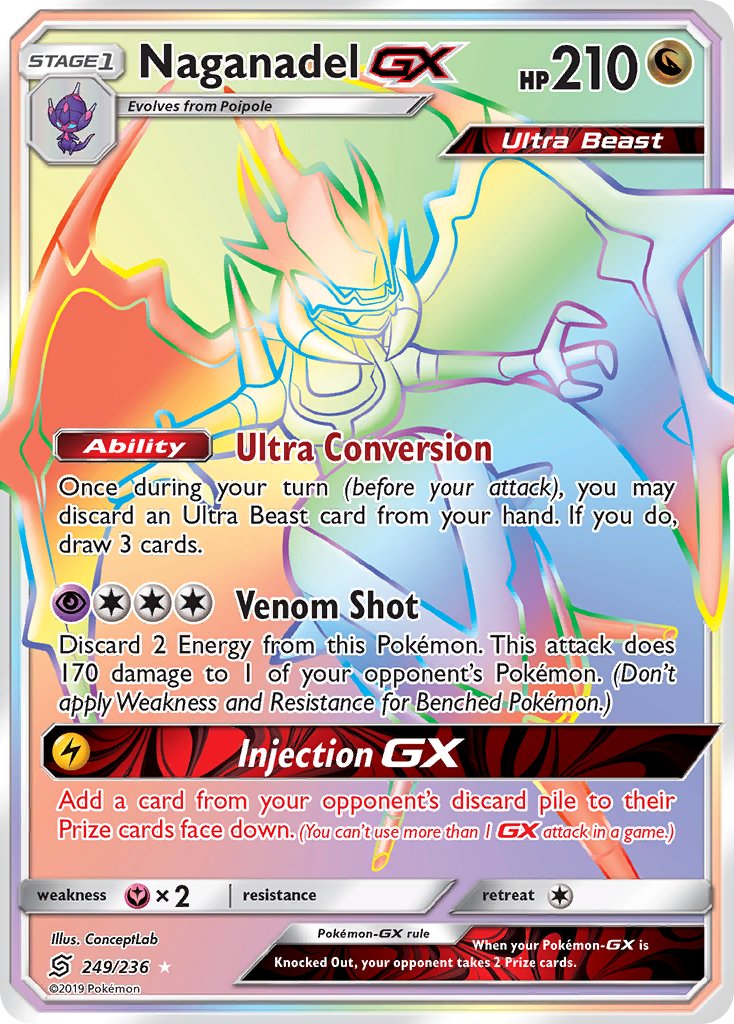 Naganadel GX - Unified Minds (Secret Rare) [UNM-249] English / Near Mint / Normal