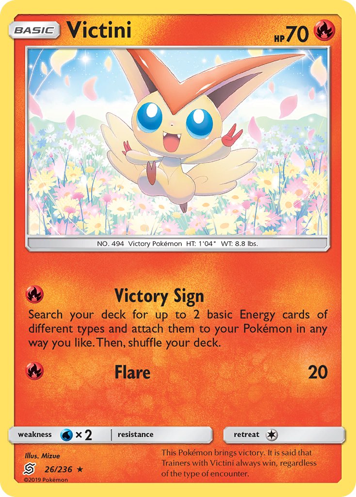 Victini - Unified Minds (Holo Rare) [UNM-26] English / Near Mint / Normal