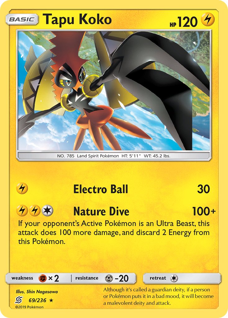 Tapu Koko - Unified Minds (Holo Rare) [UNM-69] English / Near Mint / Normal