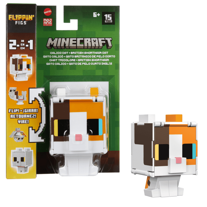 Flippin' Figs: Minecraft Mob Head - Calico Cat/British Shorthair Cat