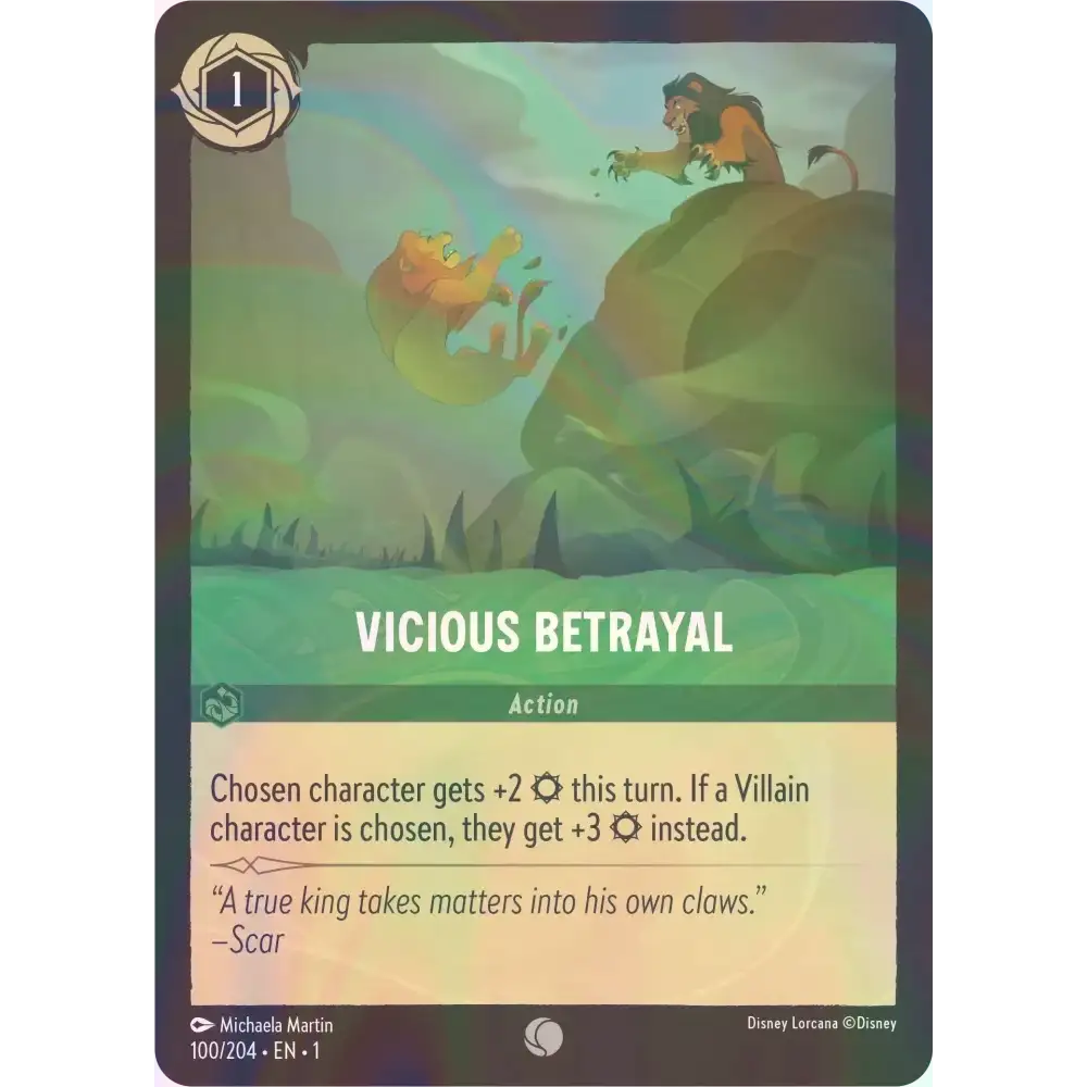 Vicious Betrayal - Foil (Common) - 100/204 - Disney Lorcana