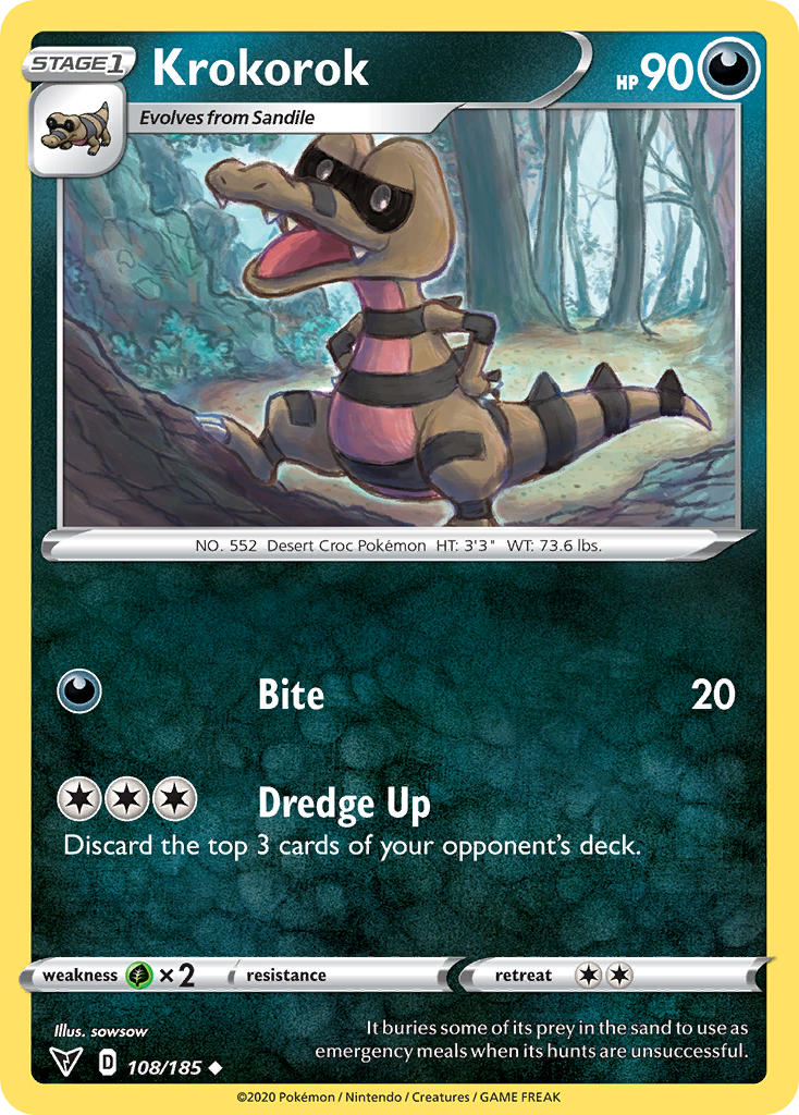 Krokorok⁣ - Vivid Voltage⁣ (Uncommon)⁣ [108] English / Near Mint / Reverse-Holo Normal