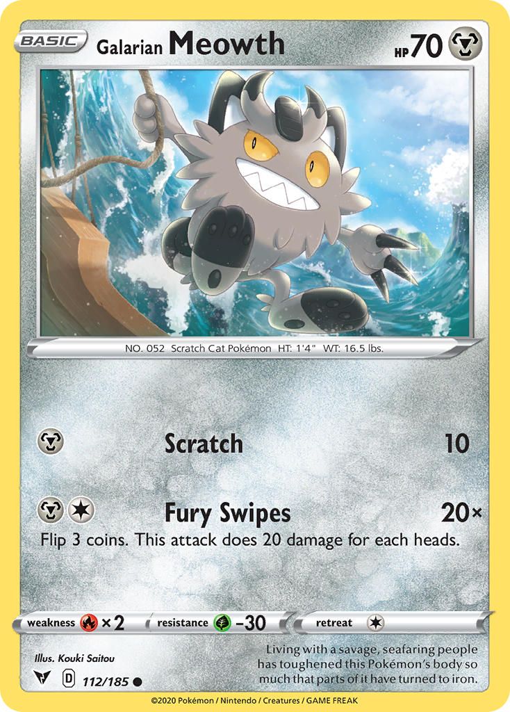Galarian Meowth⁣ - Vivid Voltage⁣ (Common)⁣ [112] English / Near Mint / Normal