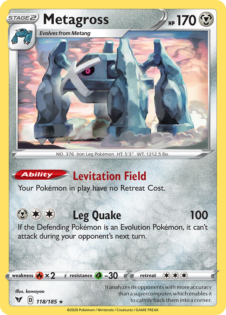 Metagross⁣ - Vivid Voltage⁣ (Rare)⁣ [118] English / Near Mint / Reverse-Holo Normal