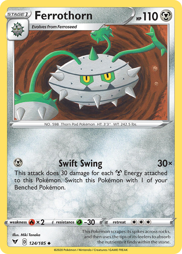 Ferrothorn⁣ - Vivid Voltage⁣ (Uncommon)⁣ [124] English / Near Mint / Reverse-Holo Normal