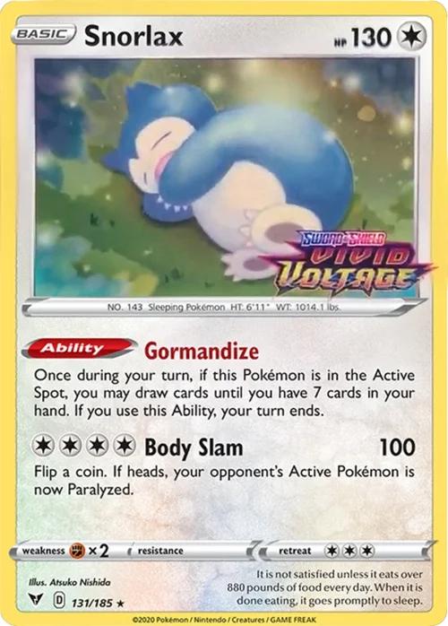 Snorlax - Vivid Voltage (Set Stamp) [131] Kortspil