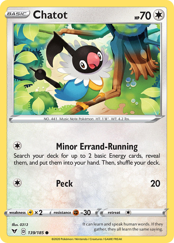Chatot⁣ - Vivid Voltage⁣ (Common)⁣ [139] English / Near Mint / Reverse-Holo Normal