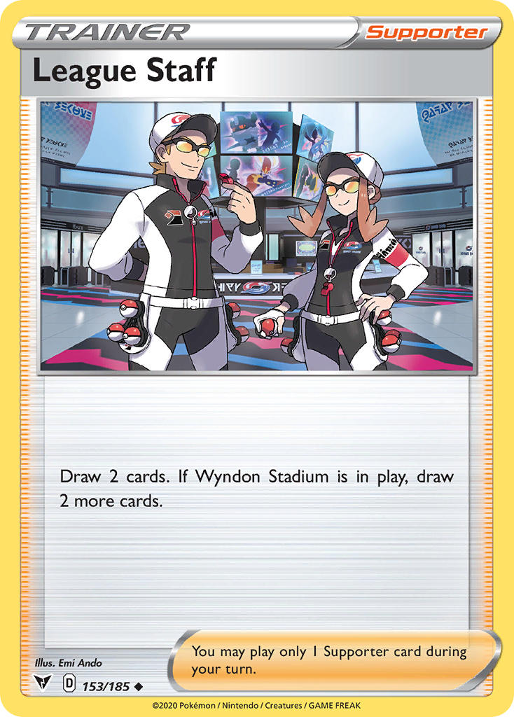League Staff⁣ - Vivid Voltage⁣ (Uncommon)⁣ [153] English / Near Mint / Reverse-Holo Normal