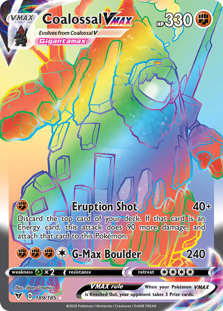 Coalossal VMAX⁣ - Vivid Voltage⁣ (Secret Rare)⁣ [189] English / Near Mint / Normal