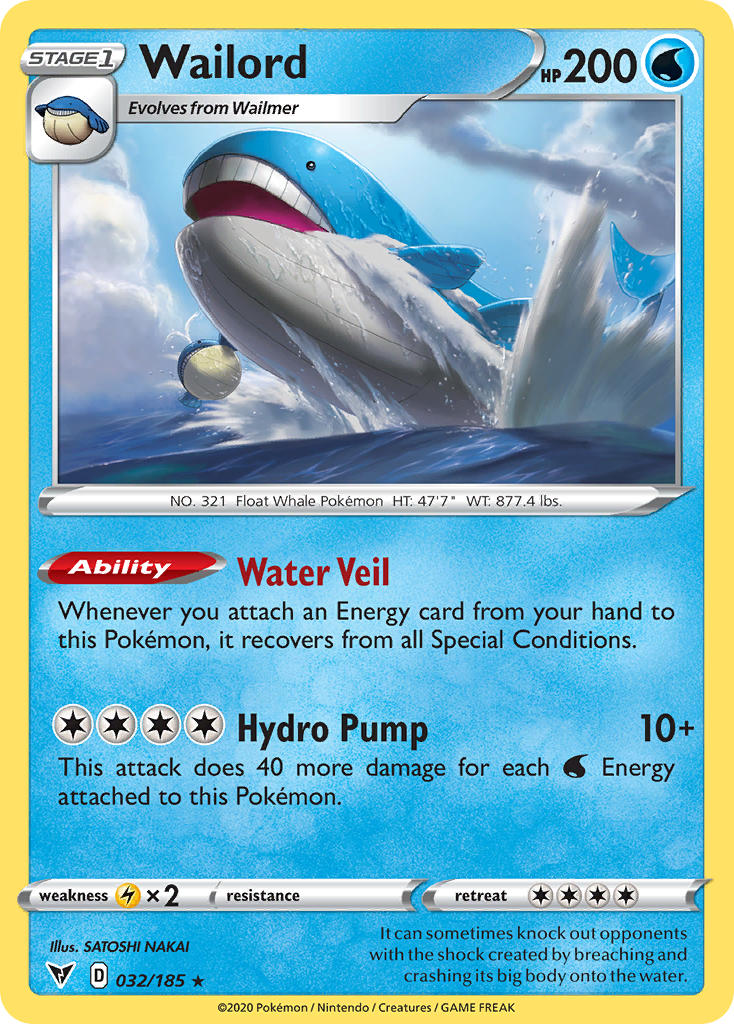 Wailord⁣ - Vivid Voltage⁣ (Holo Rare)⁣ [32] English / Near Mint / Normal