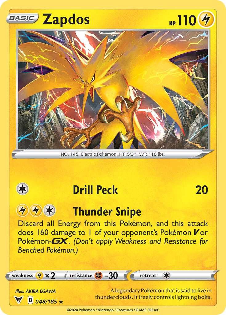 Zapdos⁣ - Vivid Voltage⁣ (Holo Rare)⁣ [48] English / Near Mint / Normal