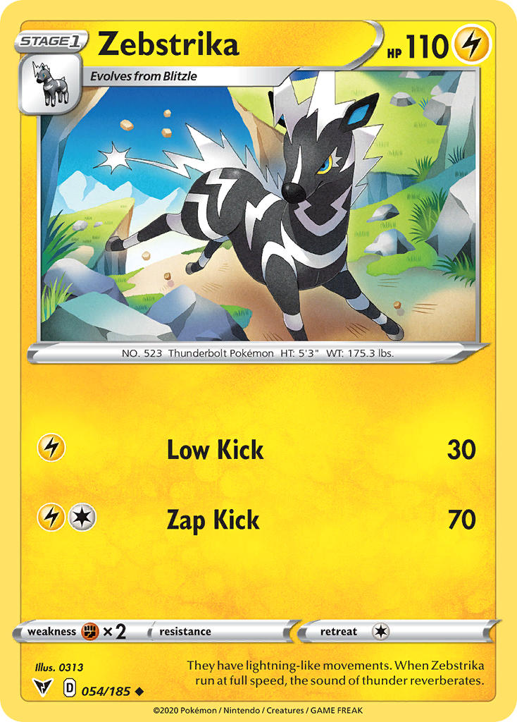 Zebstrika⁣ - Vivid Voltage⁣ (Uncommon)⁣ [54] English / Near Mint / Reverse-Holo Normal