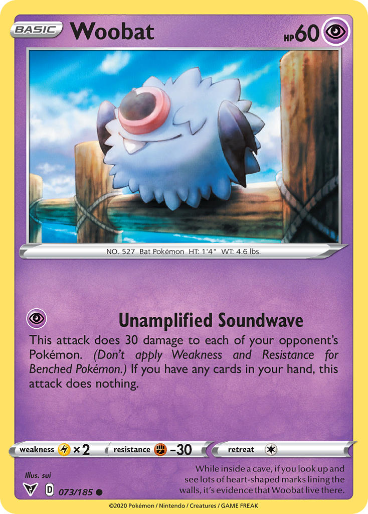 Woobat⁣ - Vivid Voltage⁣ (Common)⁣ [73] English / Near Mint / Normal