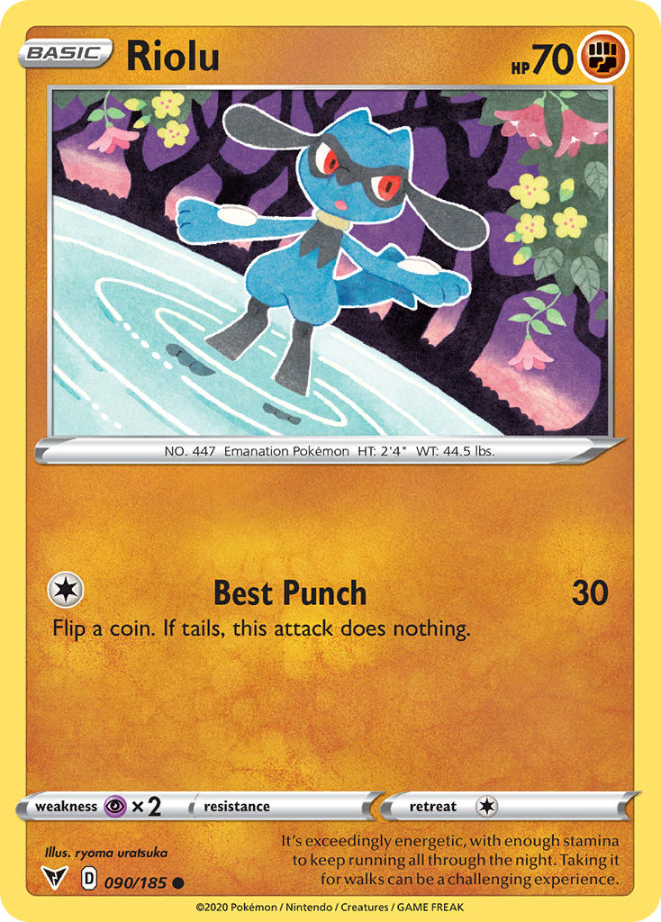 Riolu⁣ - Vivid Voltage⁣ (Common)⁣ [90] English / Near Mint / Reverse-Holo Normal