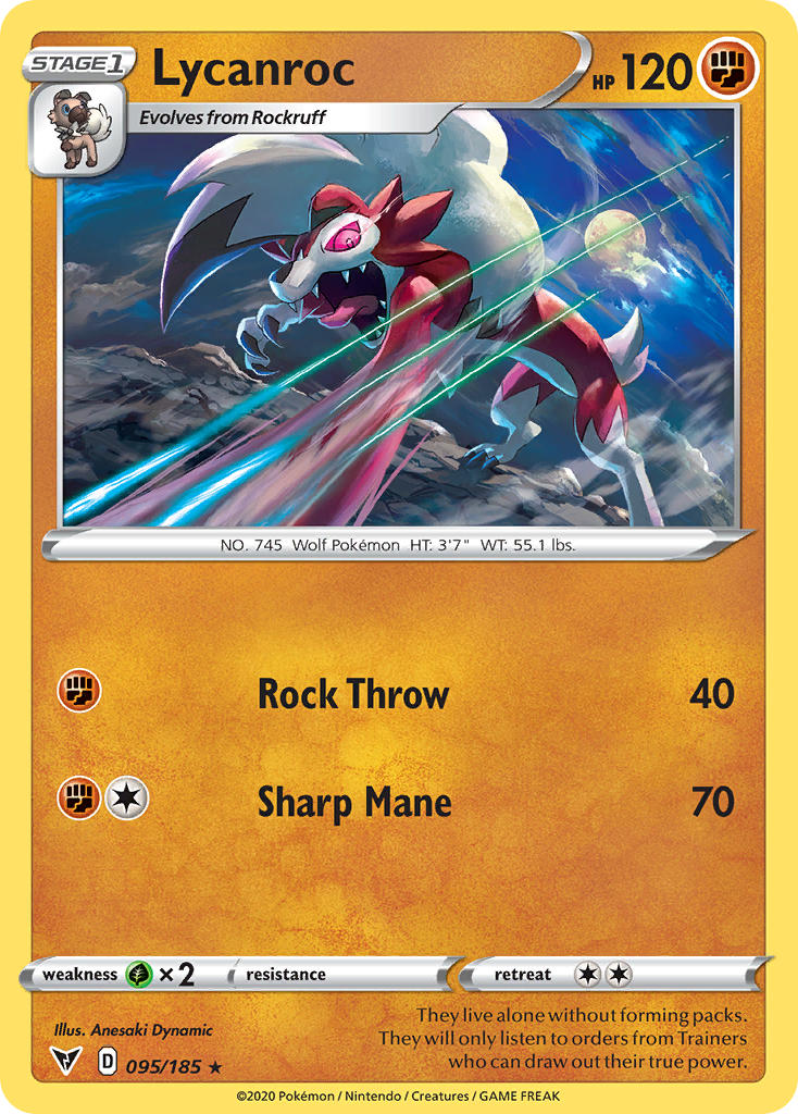 Lycanroc⁣ - Vivid Voltage⁣ (Rare)⁣ [95] English / Near Mint / Normal
