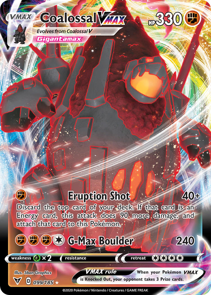 Coalossal VMAX⁣ - Vivid Voltage⁣ (Ultra Rare)⁣ [99] English / Played / Normal