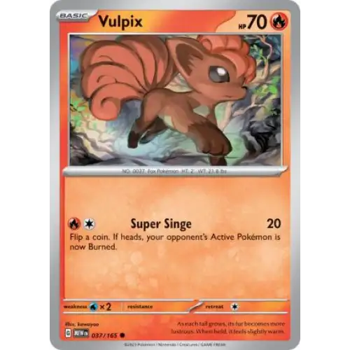 Vulpix - 037/165 - Enkeltkort