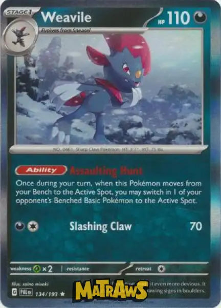 Weavile - Holo 134/193 Enkeltkort