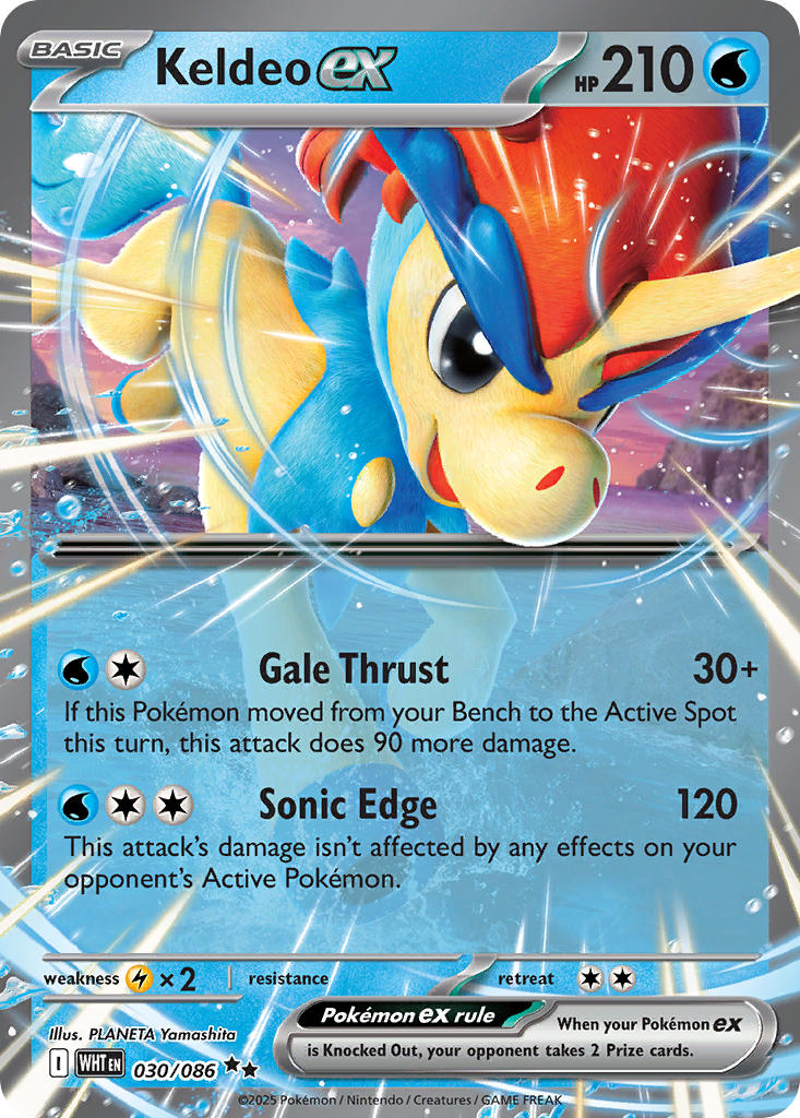 Keldeo ex⁣ - White Flare⁣ (Double Rare)⁣ [030] English / Near Mint / Normal