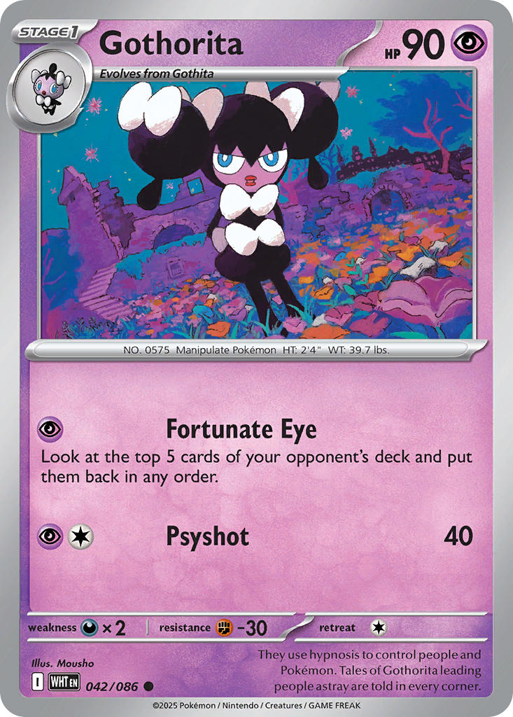 Gothorita⁣ - White Flare⁣ (Common)⁣ [042] English / Near Mint / Reverse-Holo Normal