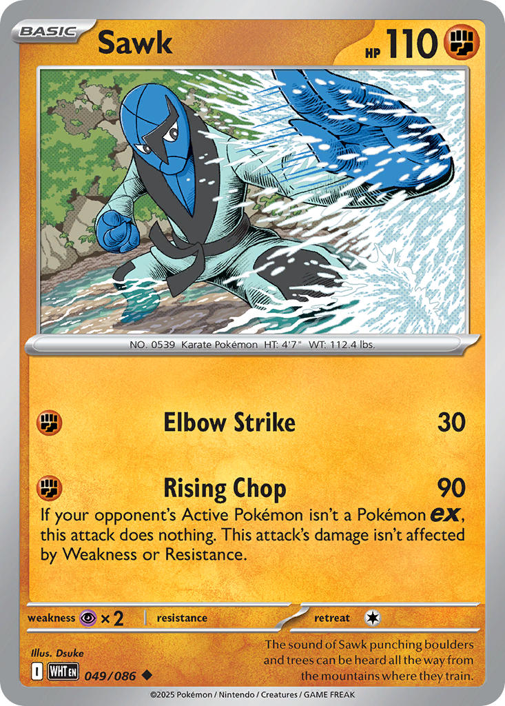 Sawk⁣ - White Flare⁣ (Uncommon)⁣ [049] English / Near Mint / Reverse-Holo Normal
