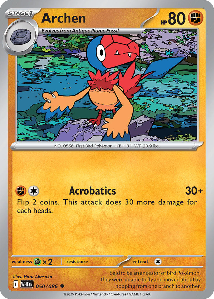 Archen⁣ - White Flare⁣ (Uncommon)⁣ [050] English / Near Mint / Normal
