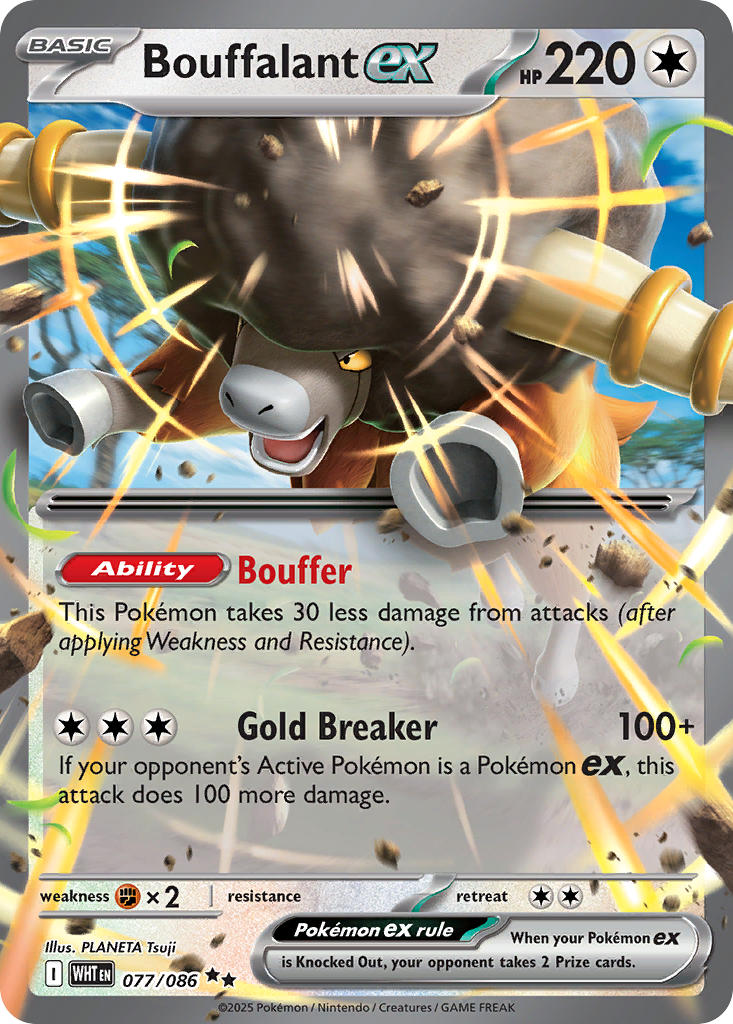 Bouffalant ex⁣ - White Flare⁣ (Double Rare)⁣ [077] English / Near Mint / Normal