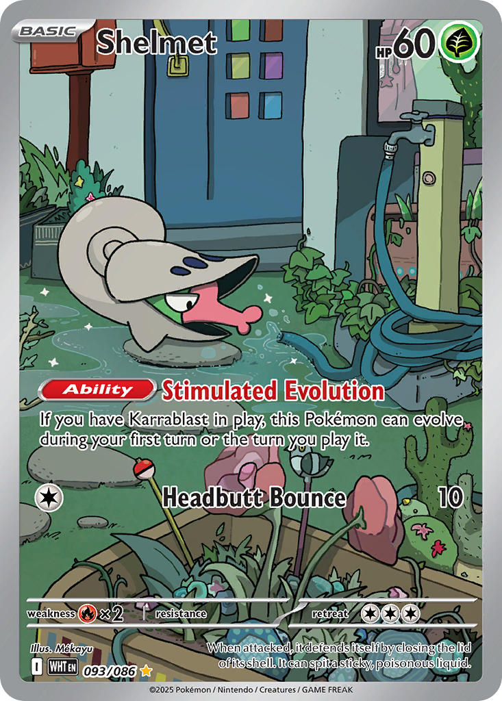 Shelmet⁣ - White Flare⁣ (Illustration Rare)⁣ [093] English / Near Mint / Normal