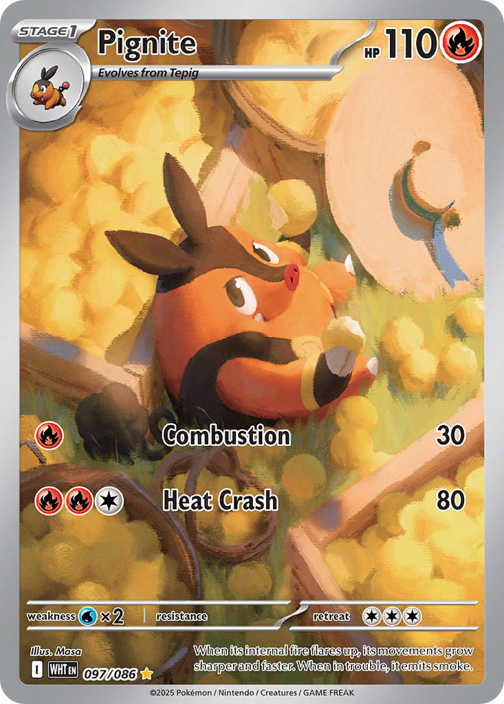 Pignite⁣ - White Flare⁣ (Illustration Rare)⁣ [097] English / Near Mint / Normal